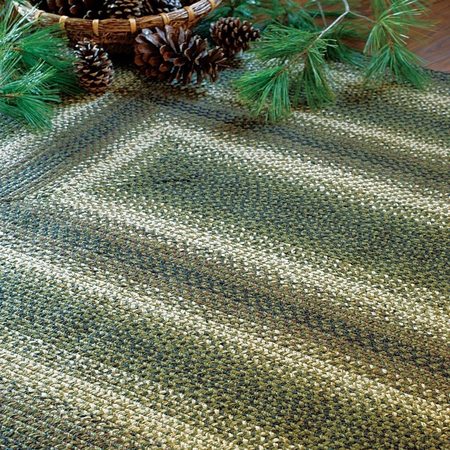 HOMESPICE DECOR Homespice Decor 503749 4 x 6 ft. Pinecone Jute Oval Braided Rug - Green; Cream & Grey 503749